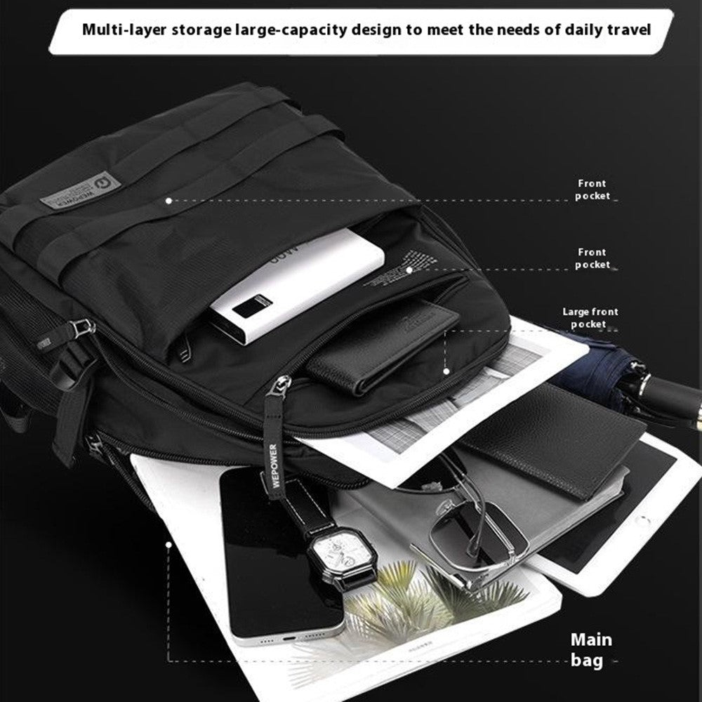 WEPOWER 2329 Waterproof Nylon Casual Daypack Breathable Men Backpack for 14 Inch Laptop