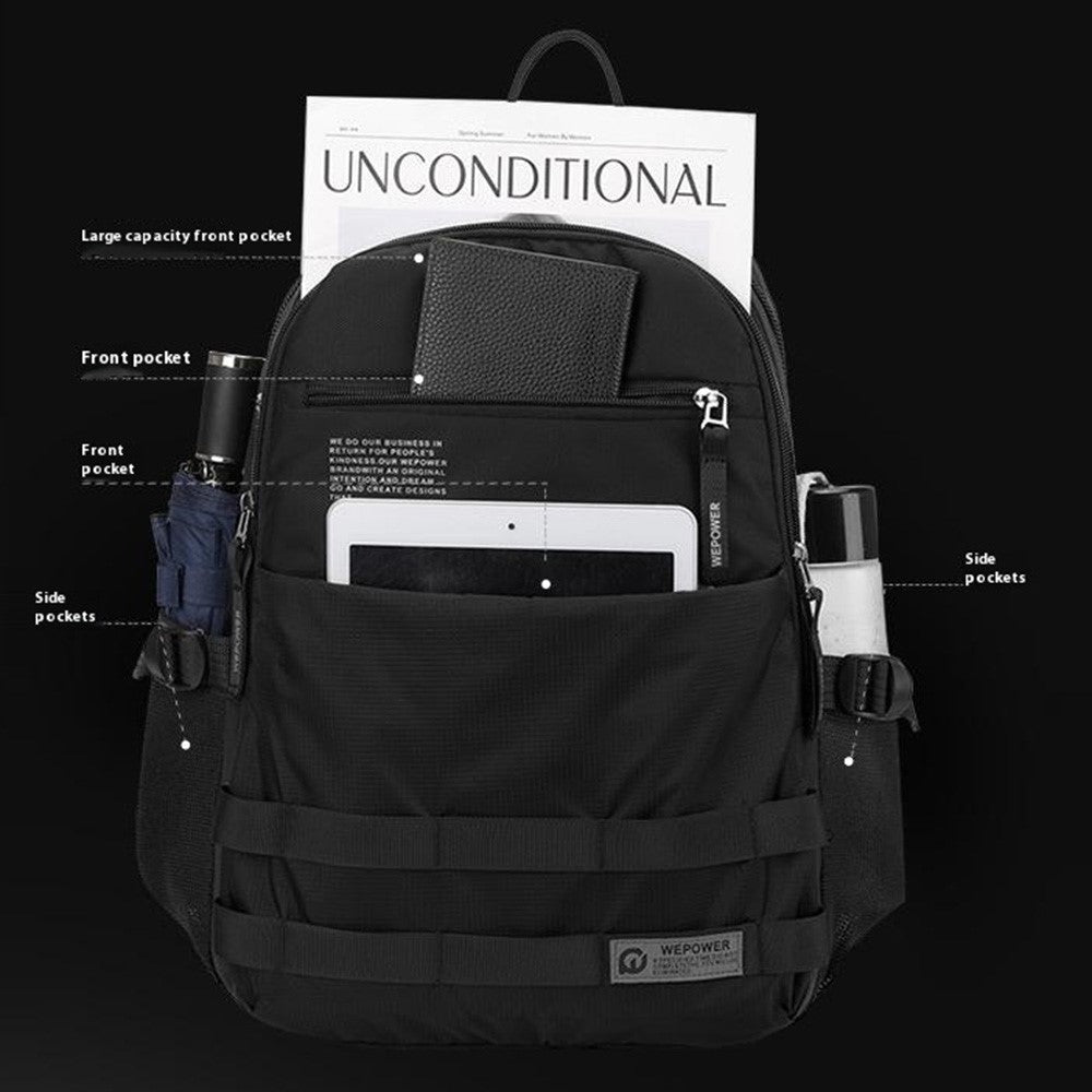 WEPOWER 2329 Waterproof Nylon Casual Daypack Breathable Men Backpack for 14 Inch Laptop