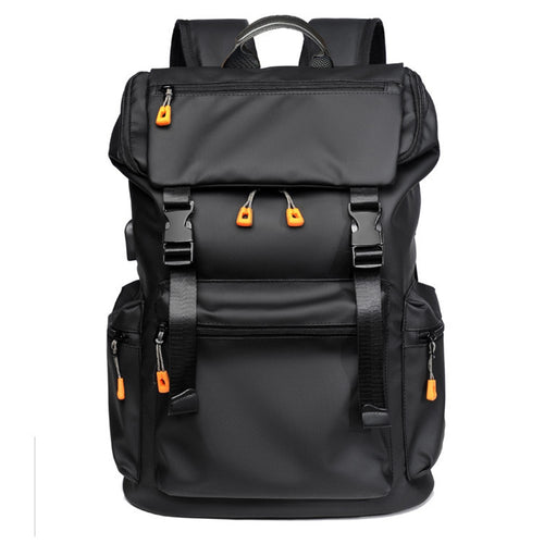 B1862 Double Shoulder Rucksack Waterproof Oxford Fabric Laptop Backpack with External USB Port