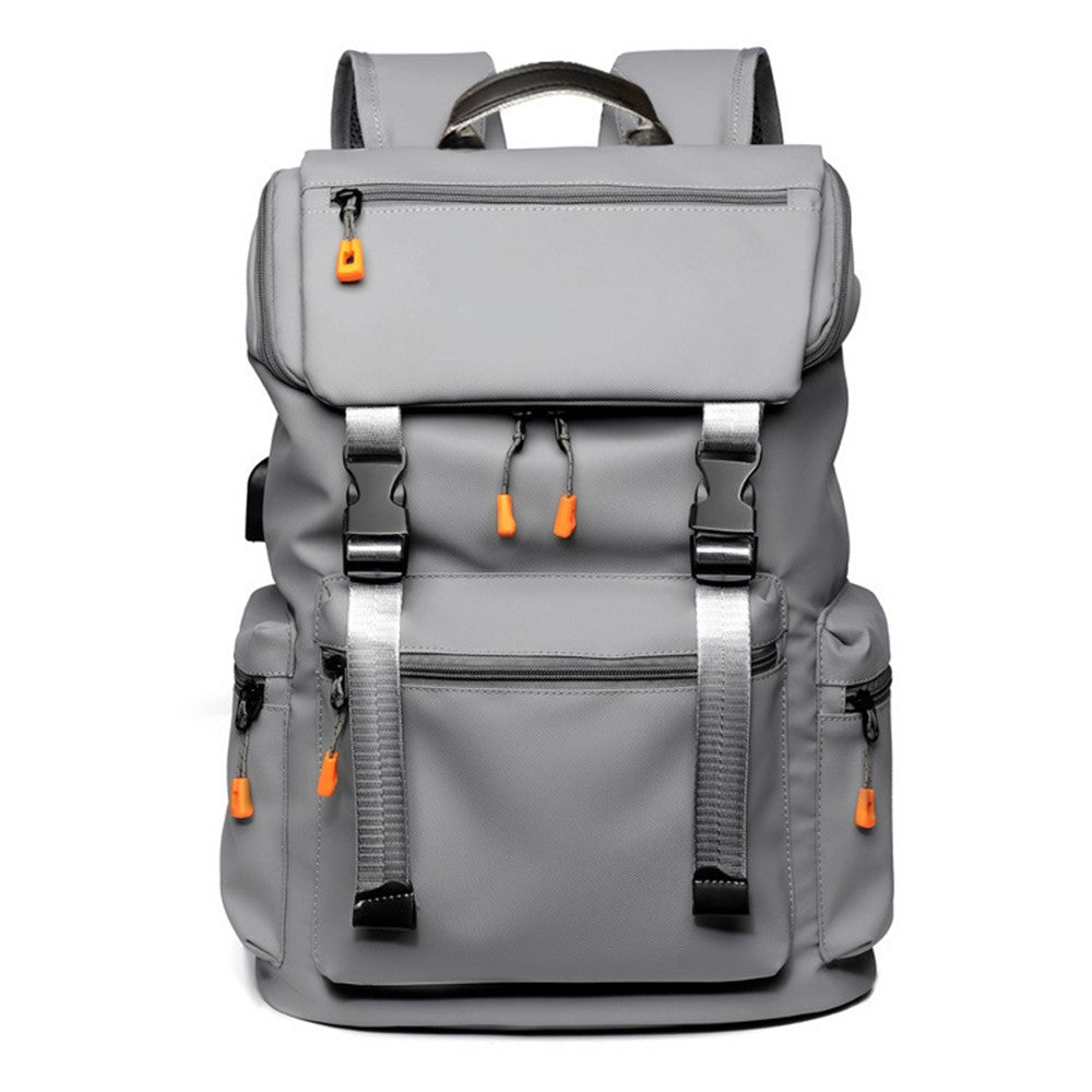 B1862 Double Shoulder Rucksack Waterproof Oxford Fabric Laptop Backpack with External USB Port