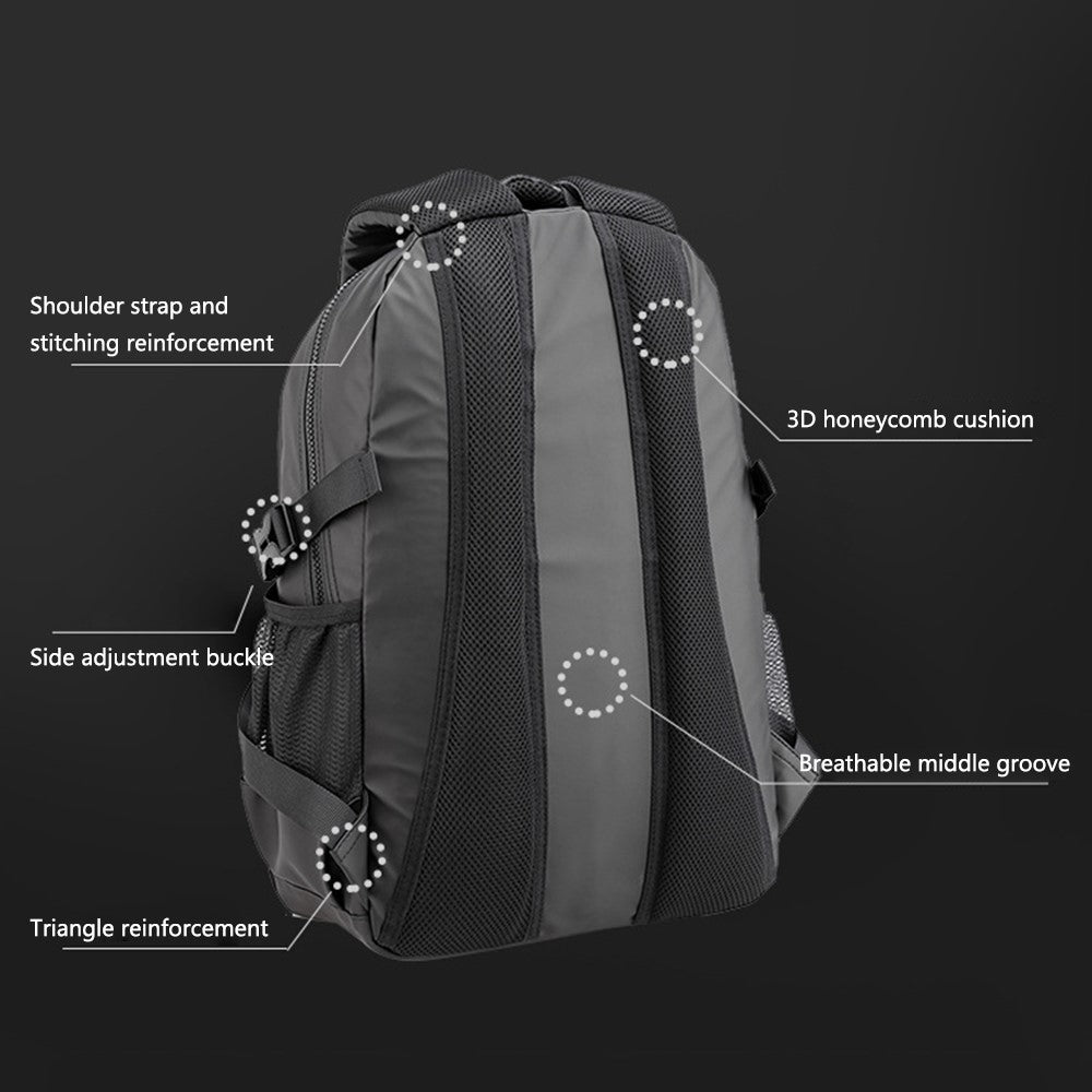 WEPOWER 3403# Waterproof Nylon Backpack Men Shoulder Bag for 15.6-inch Laptop
