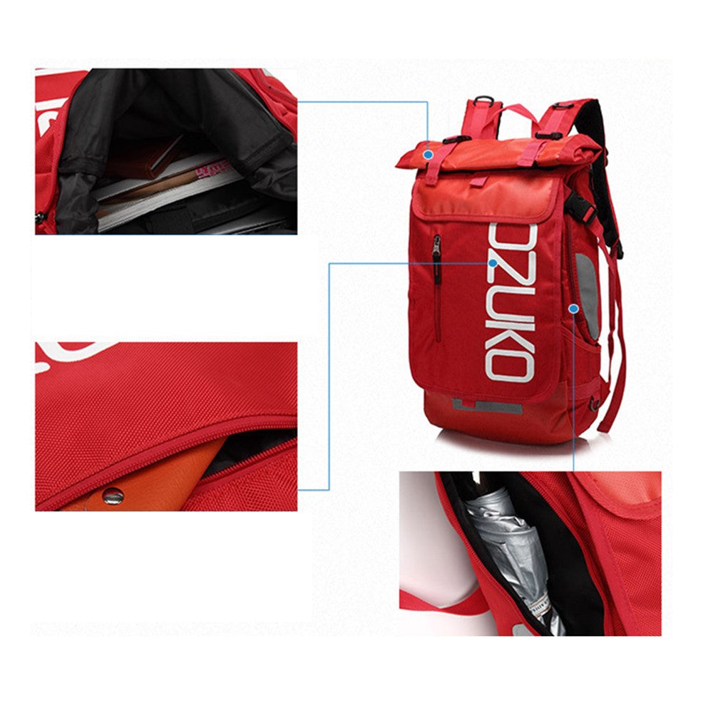 OZUKO 8020 Casual Travel Oxford Cloth Backpack Men Dual Shoulder Laptop Bag