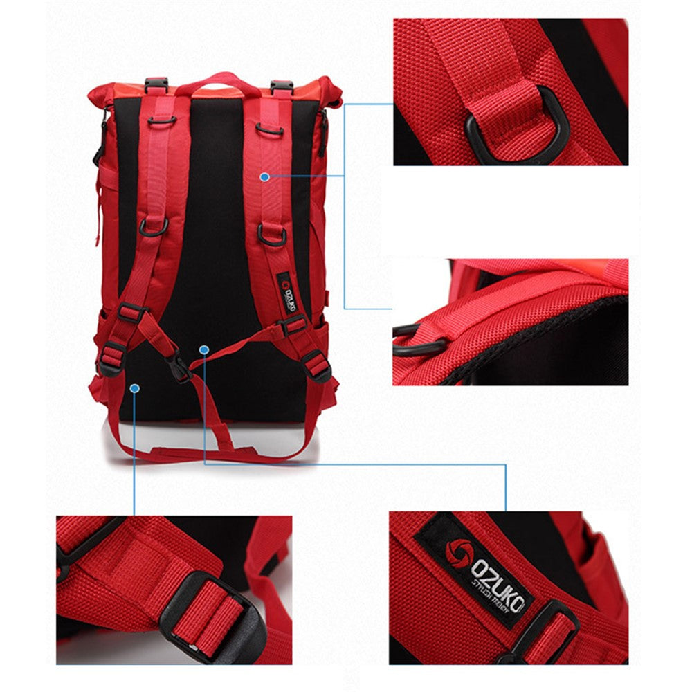 OZUKO 8020 Casual Travel Oxford Cloth Backpack Men Dual Shoulder Laptop Bag