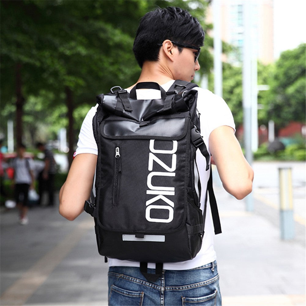 OZUKO 8020 Casual Travel Oxford Cloth Backpack Men Dual Shoulder Laptop Bag
