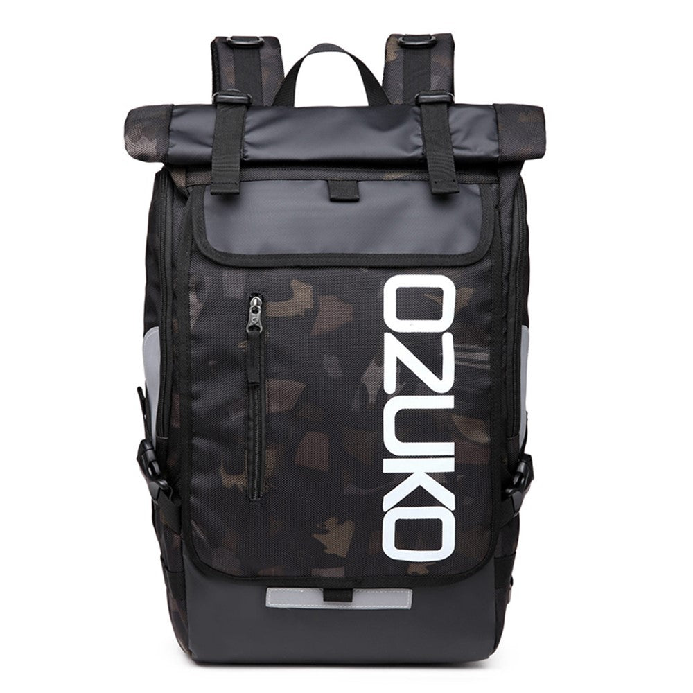 OZUKO 8020 Casual Travel Oxford Cloth Backpack Men Dual Shoulder Laptop Bag