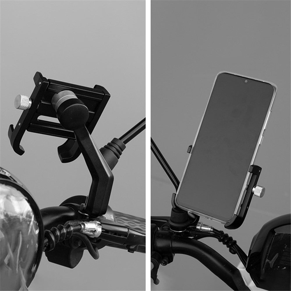 AGR03 K07 Aluminum Alloy 360° Rotating Motorcycle Mobile Phone Holder Stand