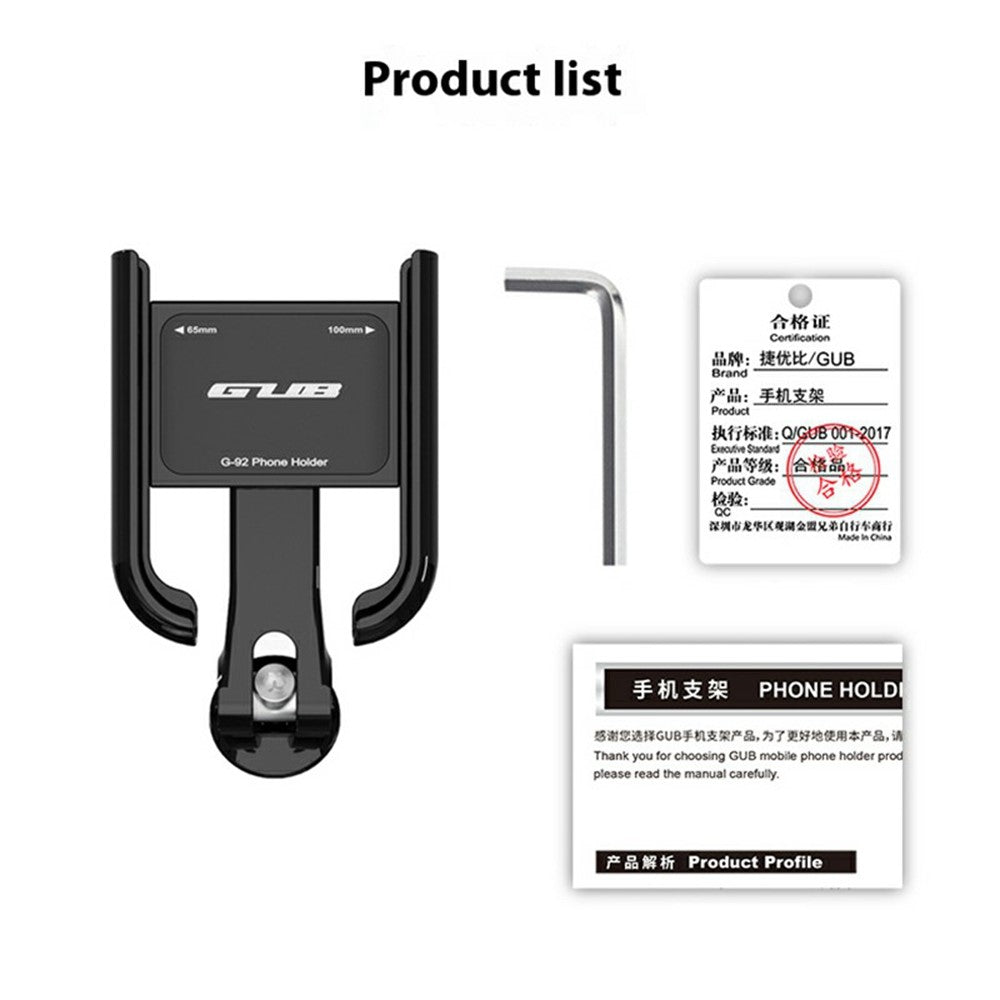 GUB G-92 Aluminum Alloy Phone Mount Bicycle Headset Cap Fixing Adjustable Cellphone Holder
