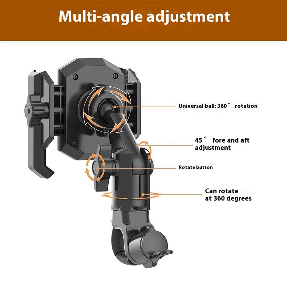 JGX002 Bike Motorcycle Phone Mount 360 Degree Rotation Anti Shake Handlebar Bracket for Bicycle