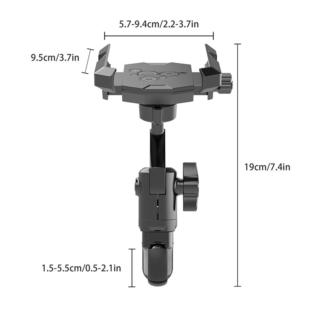 JGX002 Bike Motorcycle Phone Mount 360 Degree Rotation Anti Shake Handlebar Bracket for Bicycle