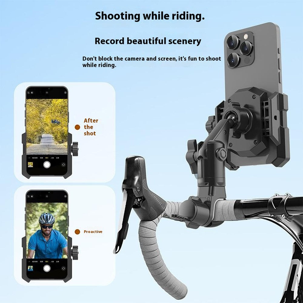 JGX002 Bike Motorcycle Phone Mount 360 Degree Rotation Anti Shake Handlebar Bracket for Bicycle