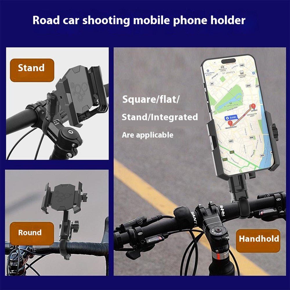JGX002 Bike Motorcycle Phone Mount 360 Degree Rotation Anti Shake Handlebar Bracket for Bicycle