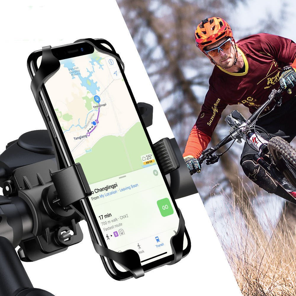 Motorcycle Bicycle Phone Mount Silicone Strap Holder Electric Scooter Navigation Stand for Outdoor Use