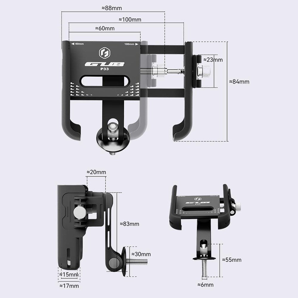 GUB P33 Quick Release Bike Phone Mount Stem Phone Holder for Bicycle E-Bike Scooter