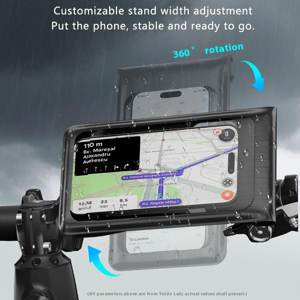 YESIDO C333 360 Degree Rotation Phone Holder Waterproof Bag for Bicycle Electric Bike Handlebar Mount
