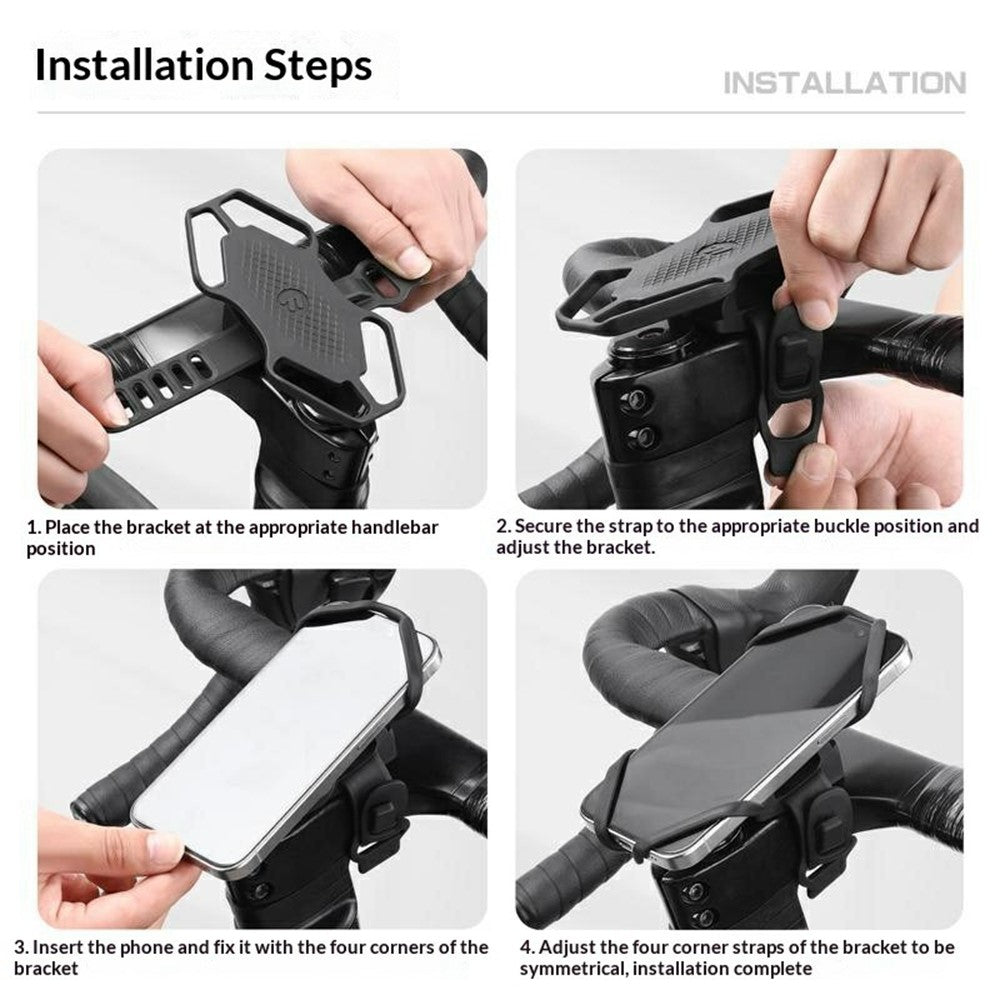 WEST BIKING YP0715097 Silicone Bike Phone Mount Anti-Slip Shockproof Cell Phone Holder Compatible with 4.5-6.7 inch Screen for Bicycle