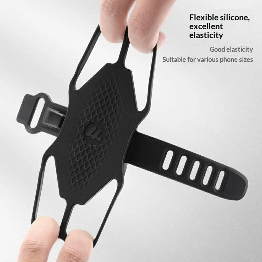 WEST BIKING YP0715097 Silicone Bike Phone Mount Anti-Slip Shockproof Cell Phone Holder Compatible with 4.5-6.7 inch Screen for Bicycle