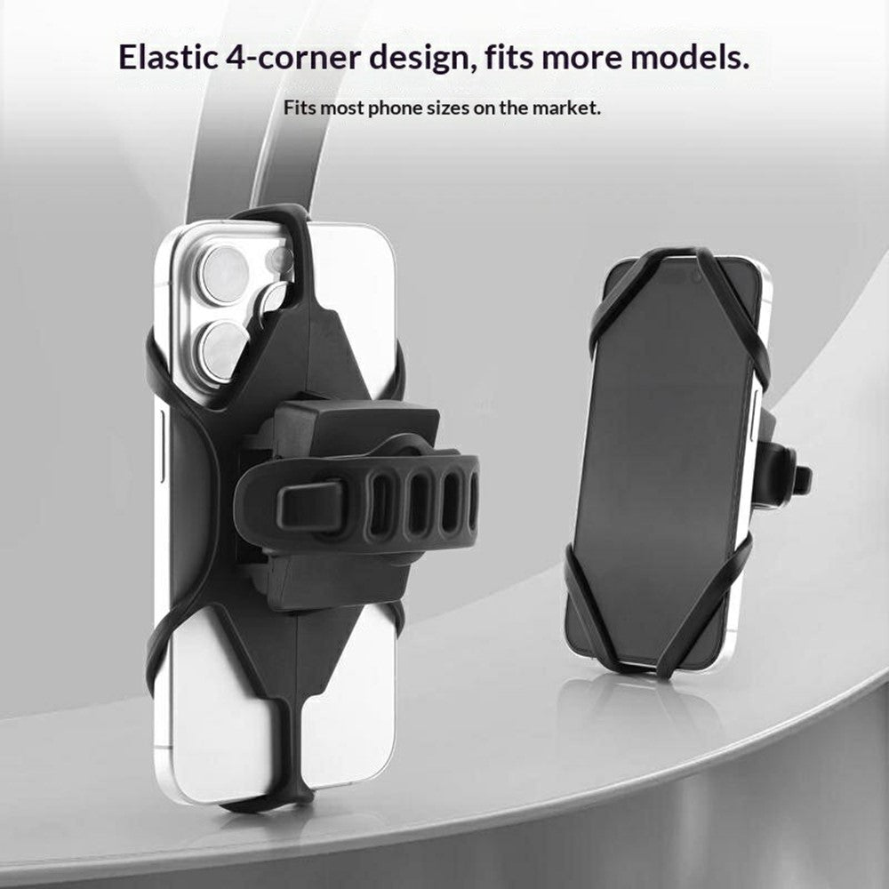 WEST BIKING YP0715097 Silicone Bike Phone Mount Anti-Slip Shockproof Cell Phone Holder Compatible with 4.5-6.7 inch Screen for Bicycle