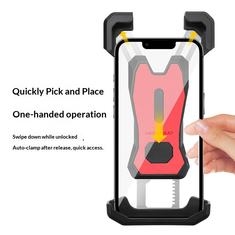BENGGUO BG-1115 Anti-Shake Cellphone Holder 360 Degree Rotating Phone Mount for Bicycle/Motorcycle/E-Bike