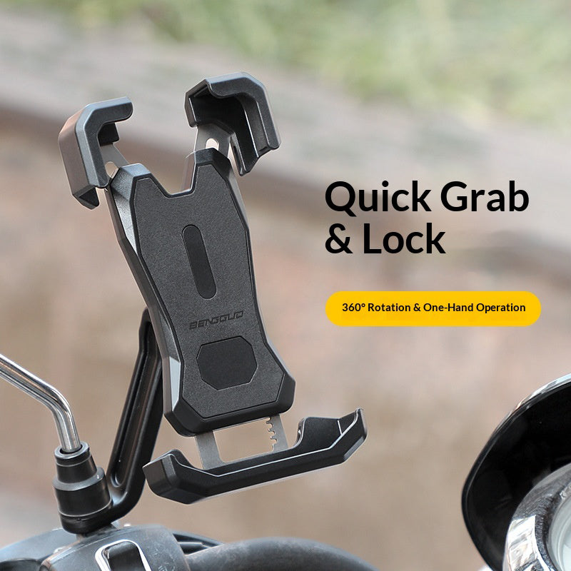 BENGGUO BG-1115 Anti-Shake Cellphone Holder 360 Degree Rotating Phone Mount for Bicycle/Motorcycle/E-Bike