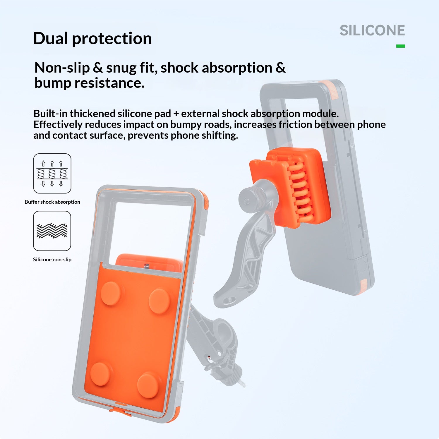 ROCKBROS Bike Electric Motorcycle Phone Mount Waterproof Silicone Magnetic Shockproof Phone Holder