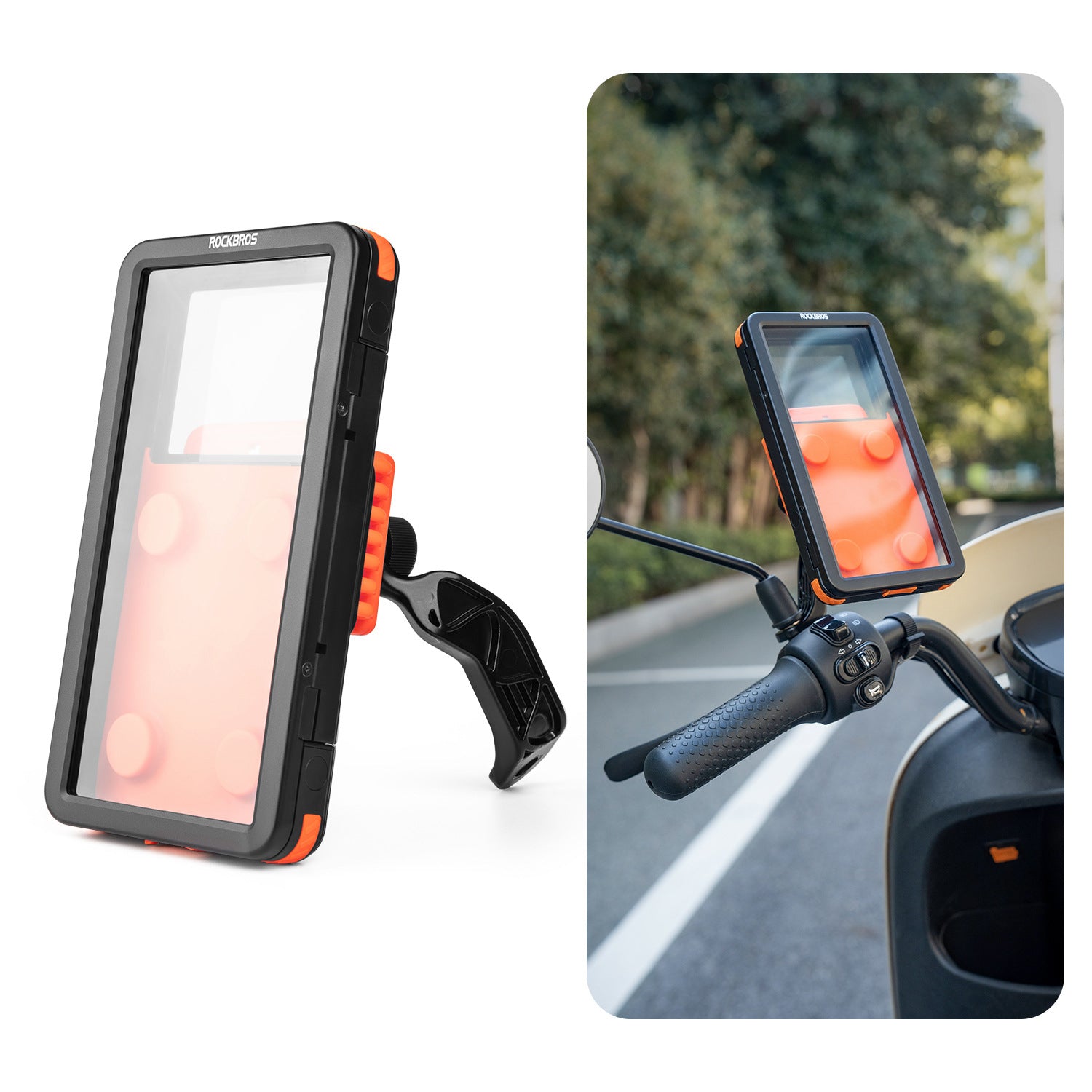 ROCKBROS Waterproof Magnetic Bike Phone Mount – Shockproof Holder