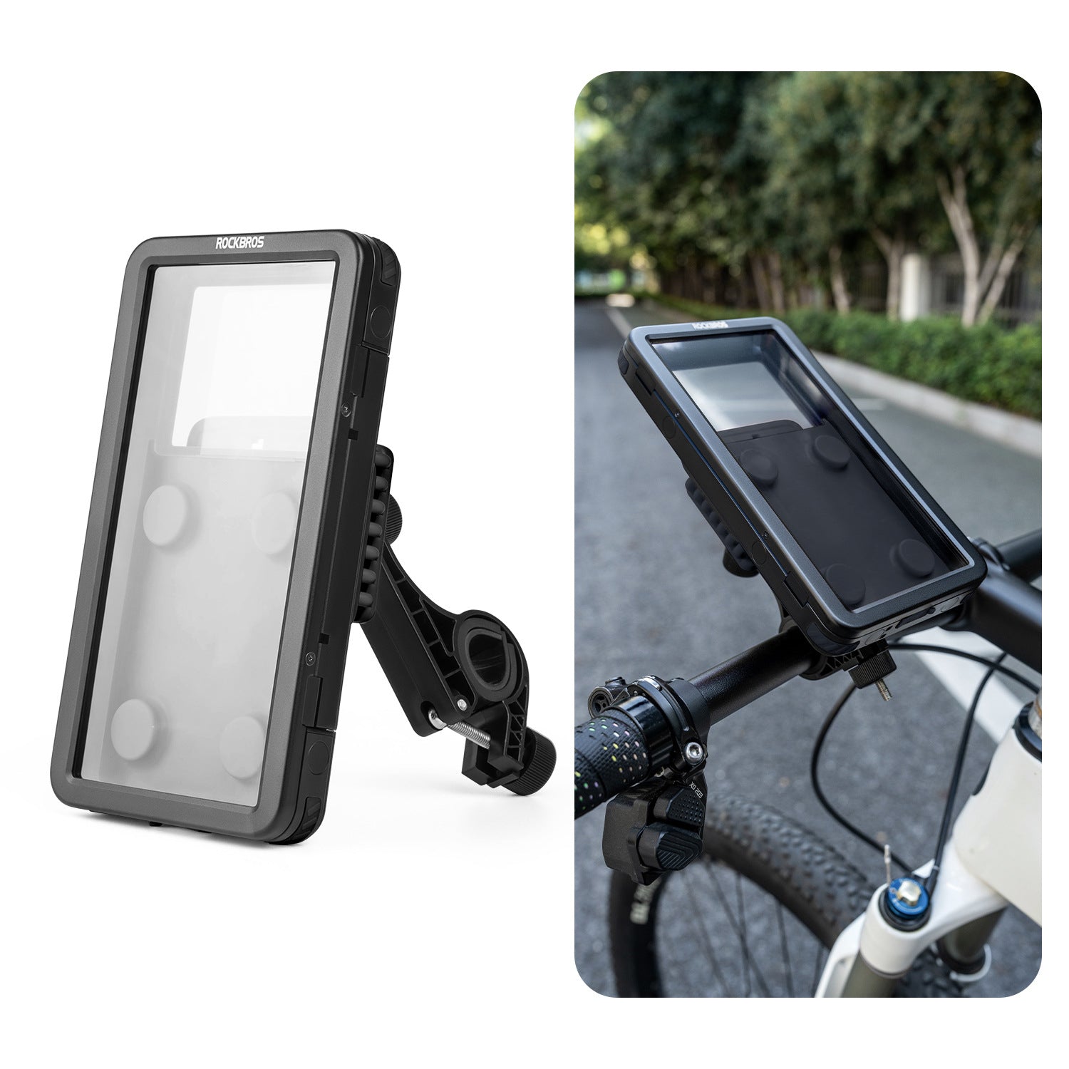ROCKBROS Waterproof Magnetic Bike Phone Mount – Shockproof Holder