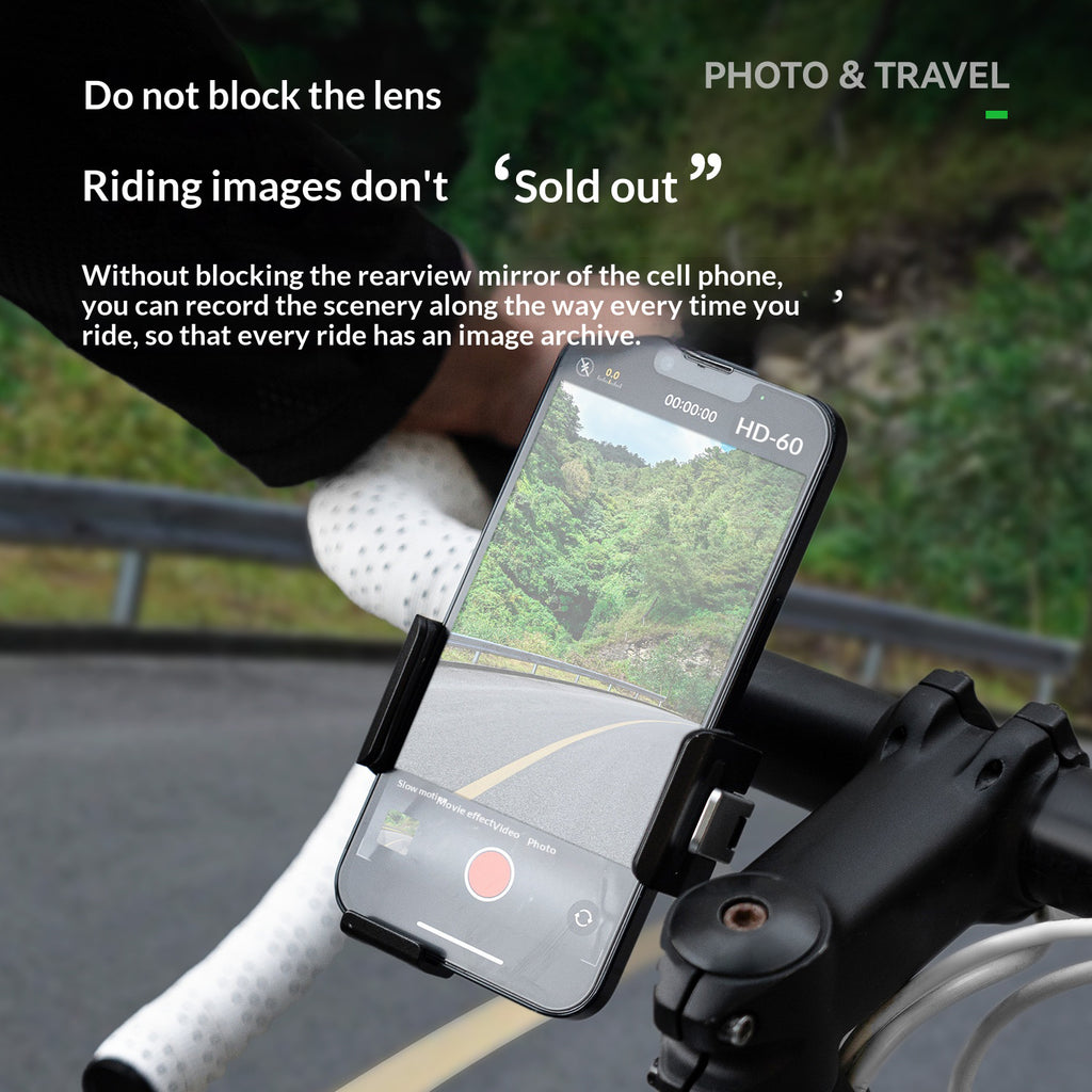 ROCKBROS 250016 Bike Phone Mount Quick Release Aluminum Alloy Cellphone Holder for Road Mountain Folding Bicycle