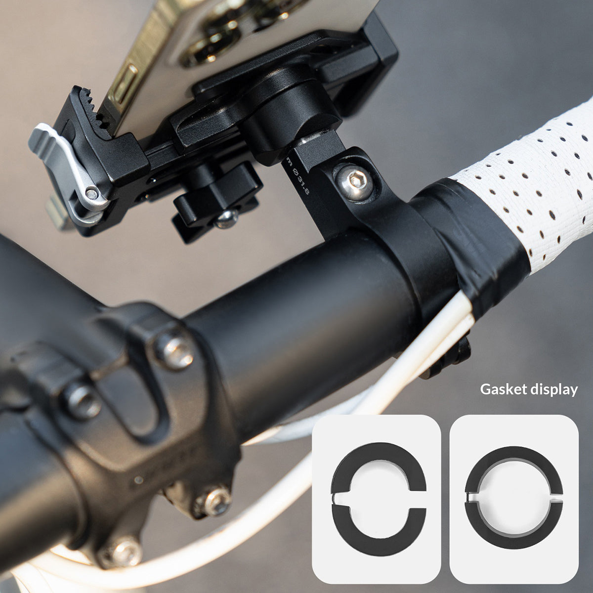 ROCKBROS 250016 Bike Phone Mount Quick Release Aluminum Alloy Cellphone Holder for Road Mountain Folding Bicycle