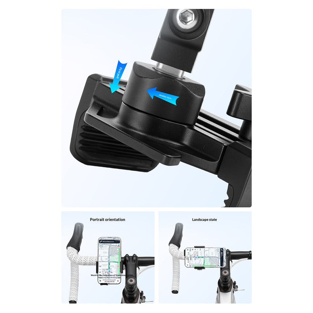 ROCKBROS 250016 Bike Phone Mount Quick Release Aluminum Alloy Cellphone Holder for Road Mountain Folding Bicycle
