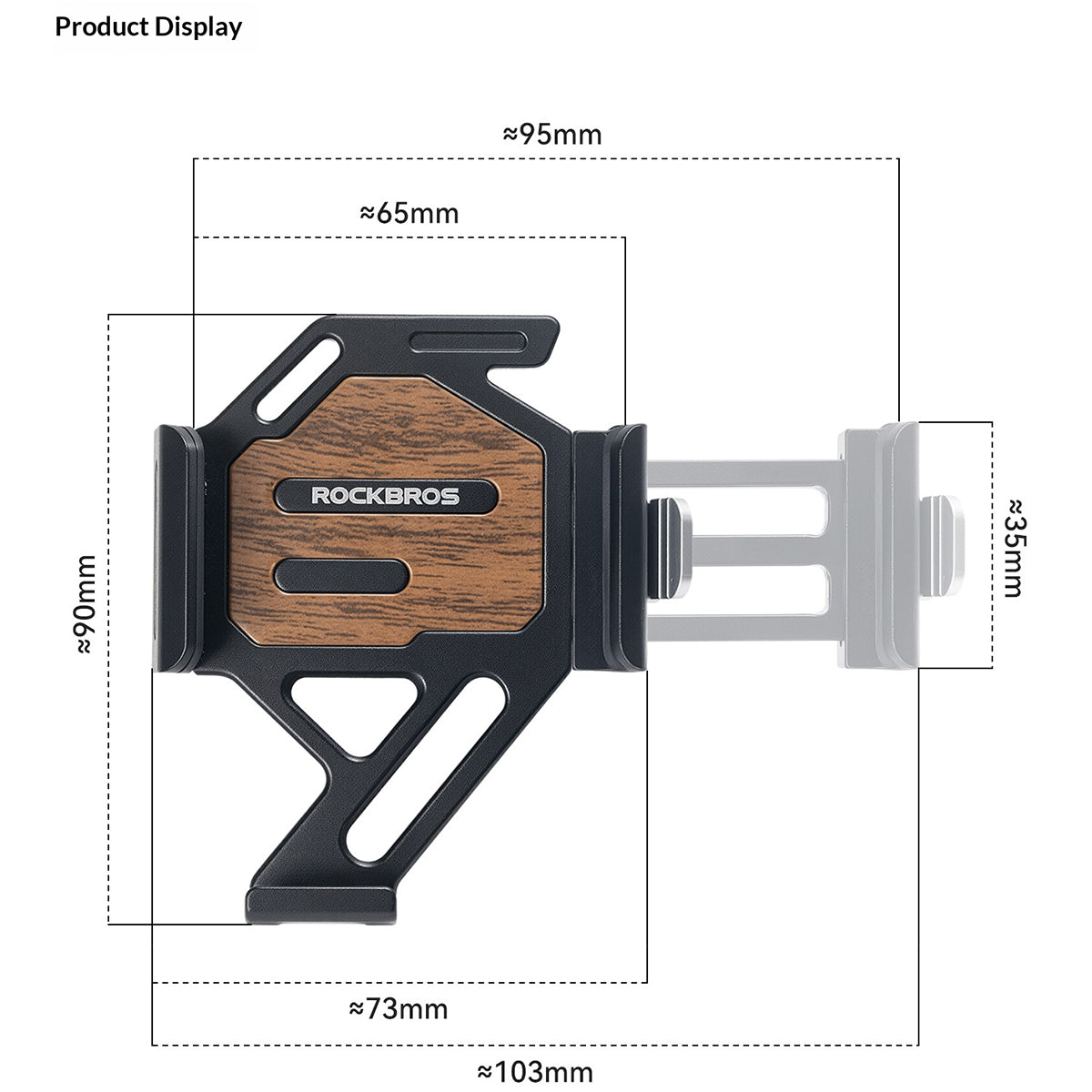 ROCKBROS 250016 Bike Phone Mount Quick Release Aluminum Alloy Cellphone Holder for Road Mountain Folding Bicycle