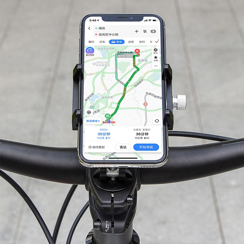 GUB G-93 Aluminum Alloy Handlebar Phone Holder Four Claws Clip Bicycle Phone Stand Support 270-Degree Rotating Cycling Accessories (Screw Mounted)