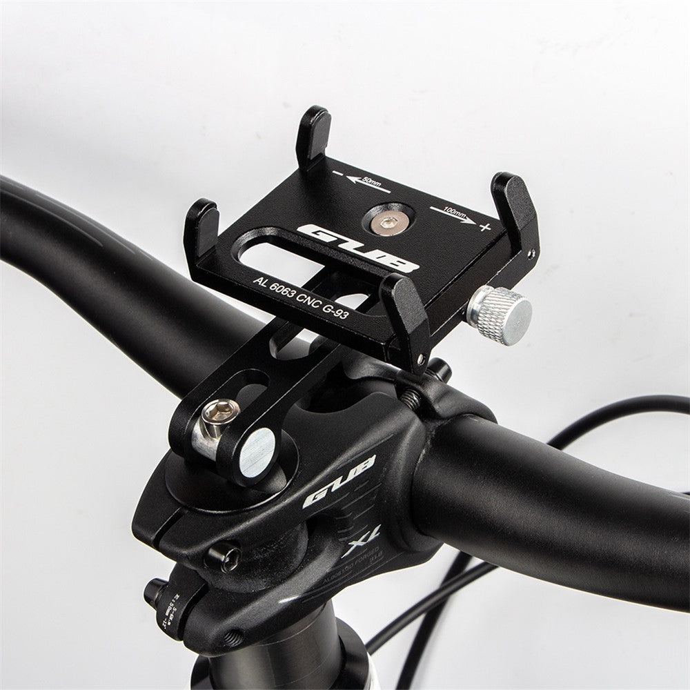 GUB G-93 Aluminum Alloy Handlebar Phone Holder Four Claws Clip Bicycle Phone Stand Support 270-Degree Rotating Cycling Accessories (Screw Mounted)