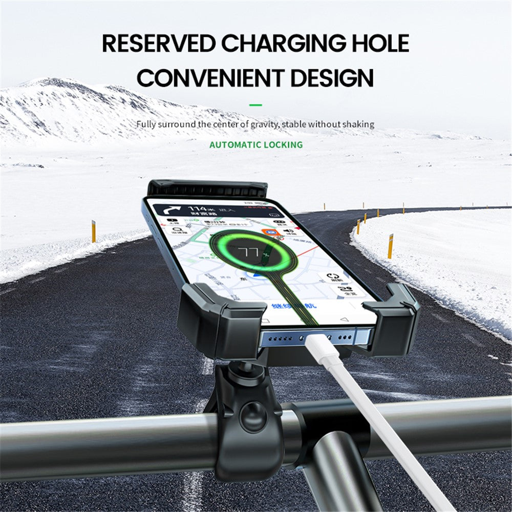 ZY-D11 Motorcycle Bike Handlebar Clip Mount Phone Holder ABS Cycling Cellphone Bracket