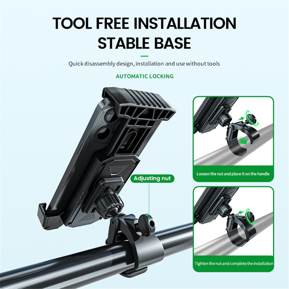 ZY-D11 Motorcycle Bike Handlebar Clip Mount Phone Holder ABS Cycling Cellphone Bracket
