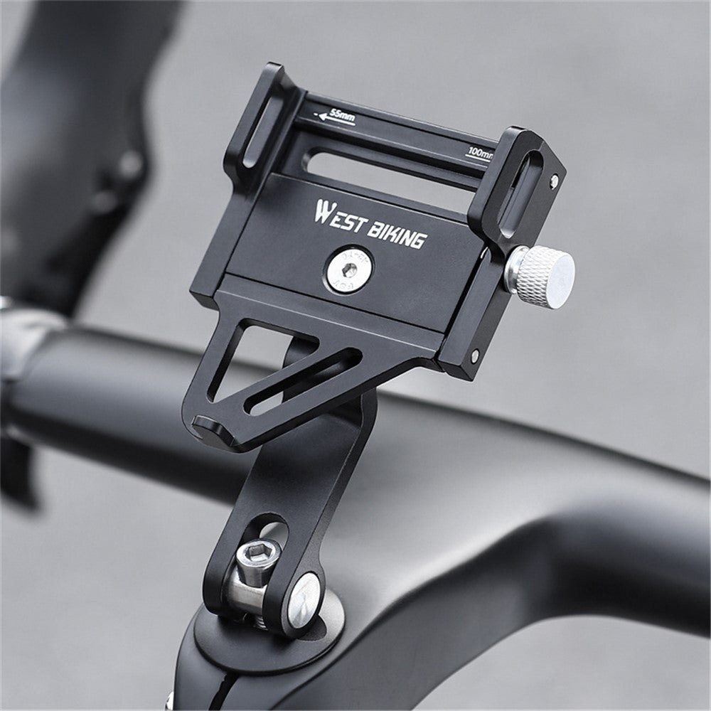 WEST BIKING YP0719360 MTB Road Bicycle Phone Holder Aluminum Alloy Bike Headset Mounted Phone Stand