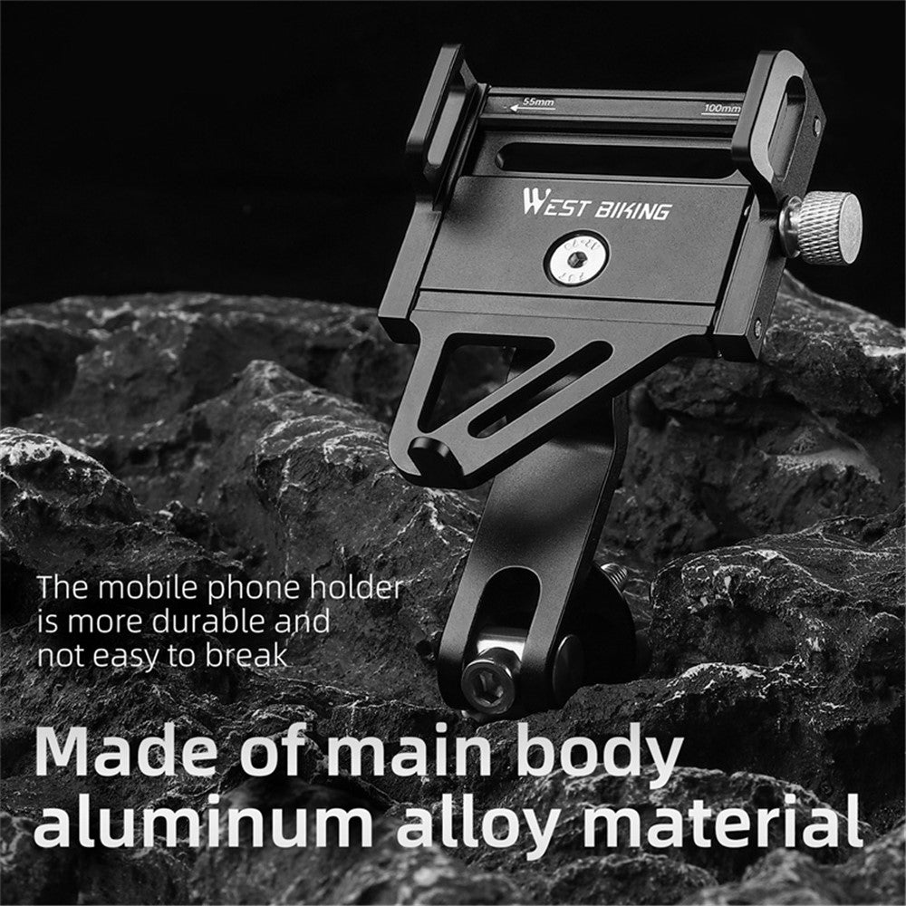 WEST BIKING YP0719360 MTB Road Bicycle Phone Holder Aluminum Alloy Bike Headset Mounted Phone Stand