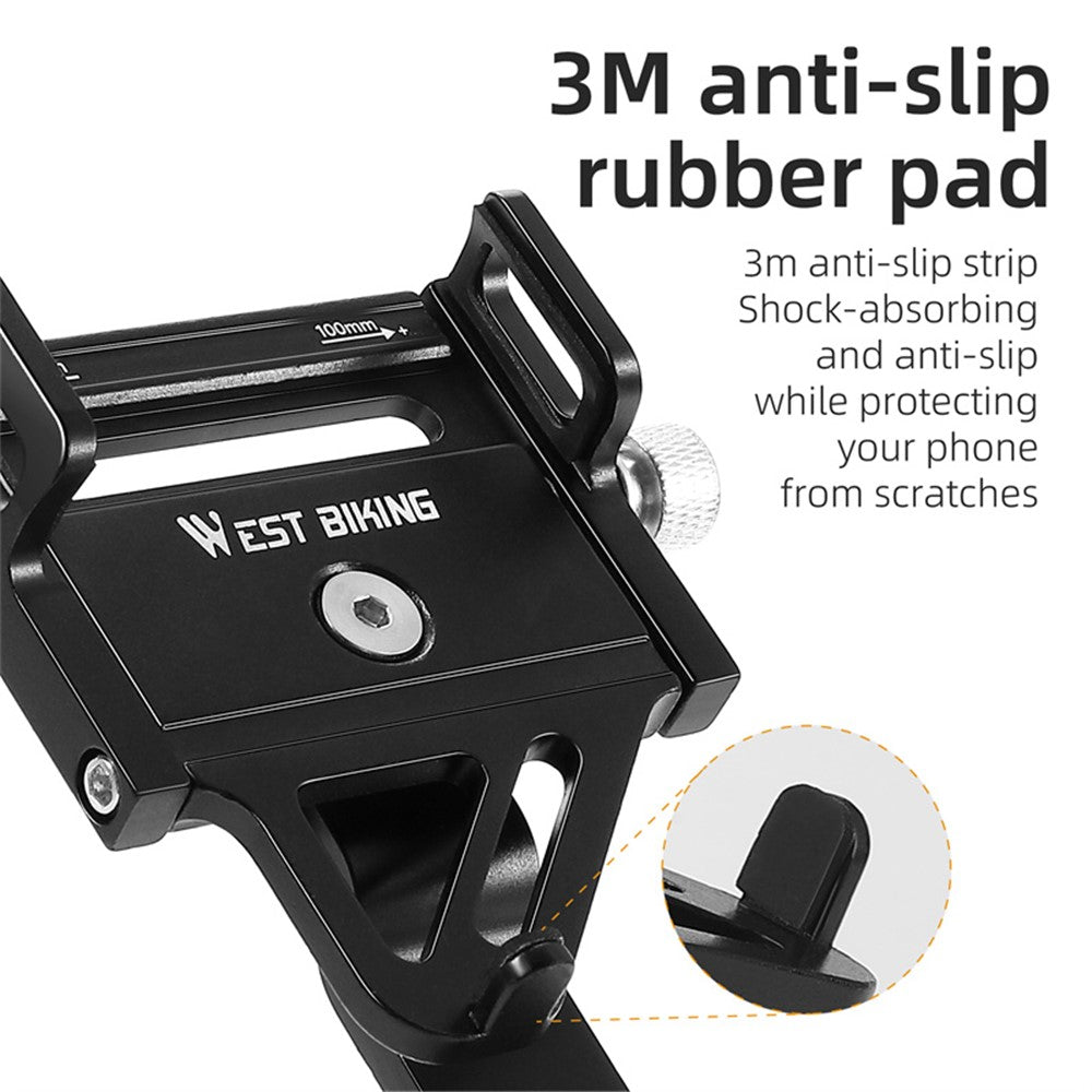 WEST BIKING YP0719360 MTB Road Bicycle Phone Holder Aluminum Alloy Bike Headset Mounted Phone Stand