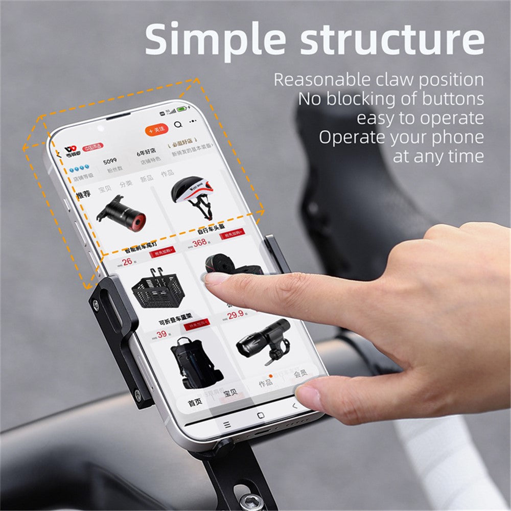 WEST BIKING YP0719360 MTB Road Bicycle Phone Holder Aluminum Alloy Bike Headset Mounted Phone Stand