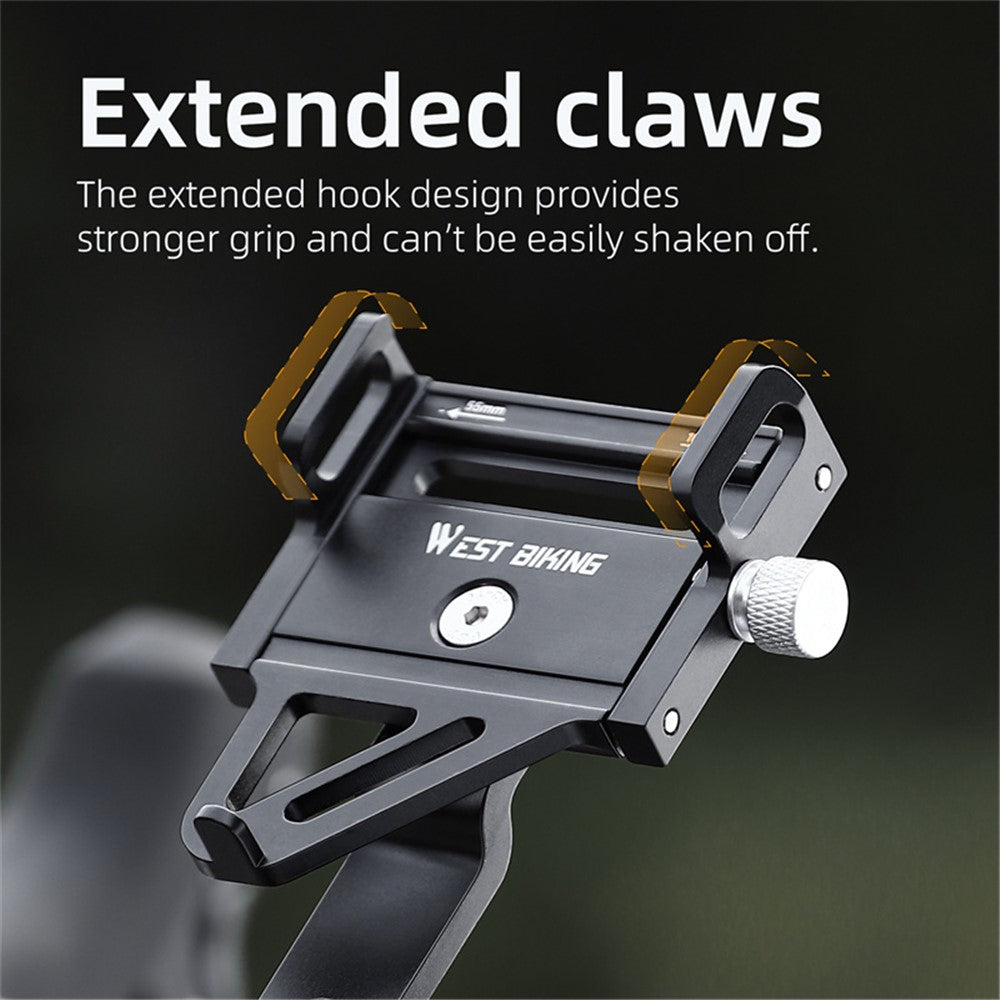 WEST BIKING YP0719360 MTB Road Bicycle Phone Holder Aluminum Alloy Bike Headset Mounted Phone Stand