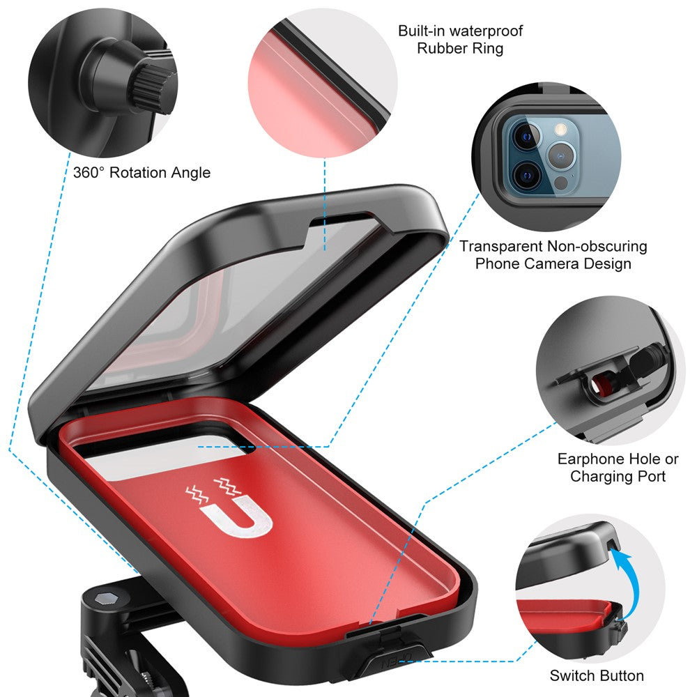 HL-159 Bicycle Stem Phone Mount Waterproof Bike Motorcycle Rotation Phone Holder Bracket