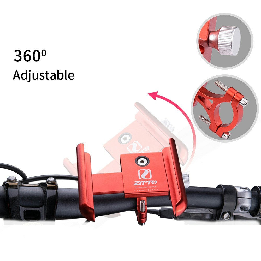 ZTTO Z82 360 Degree Adjustable Aluminum Alloy Phone Holder for Motorcycle / Road Bike / Electric Bicycle