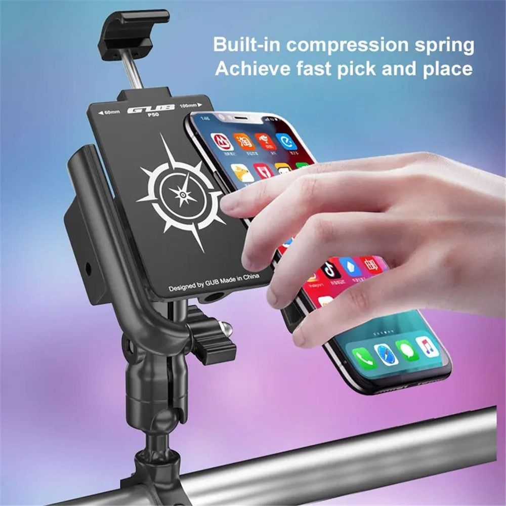 GUB P50 E-Bike Bicycle Motorcycle Cellphone Bracket Aluminum Alloy Cycling Phone Holder