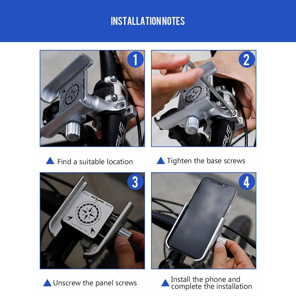 GUB P40 360 Degree Rotation Bicycle Handlebar Mount Aluminum Alloy Phone Holder Bracket
