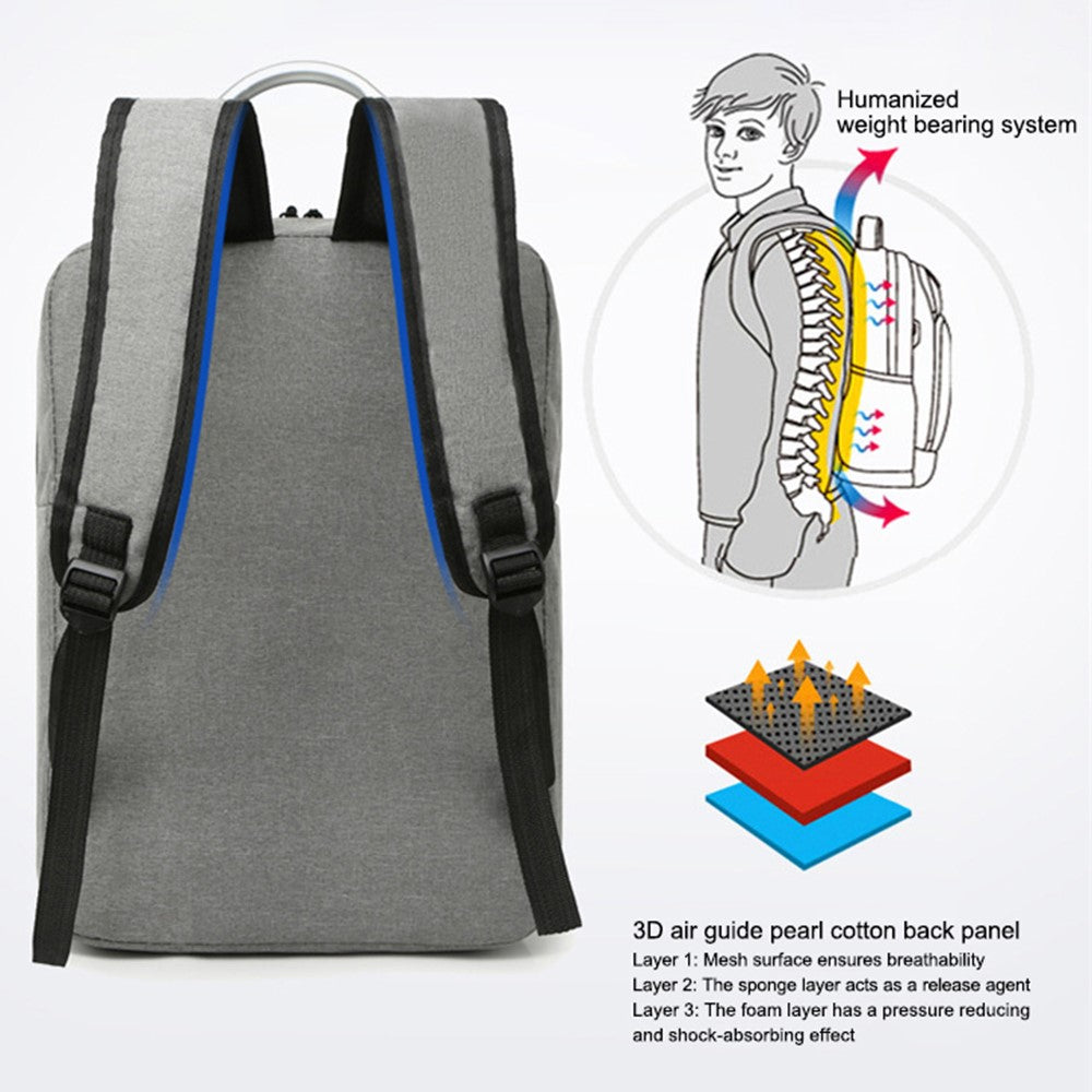 20L Business Casual Oxford Cloth Backpack Men Dual Shoulder Bag Laptop Carrying Bag