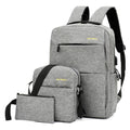 Backpack USB Charging Oxford Cloth Shoulders Bag with Small Pouch + Sling Bag