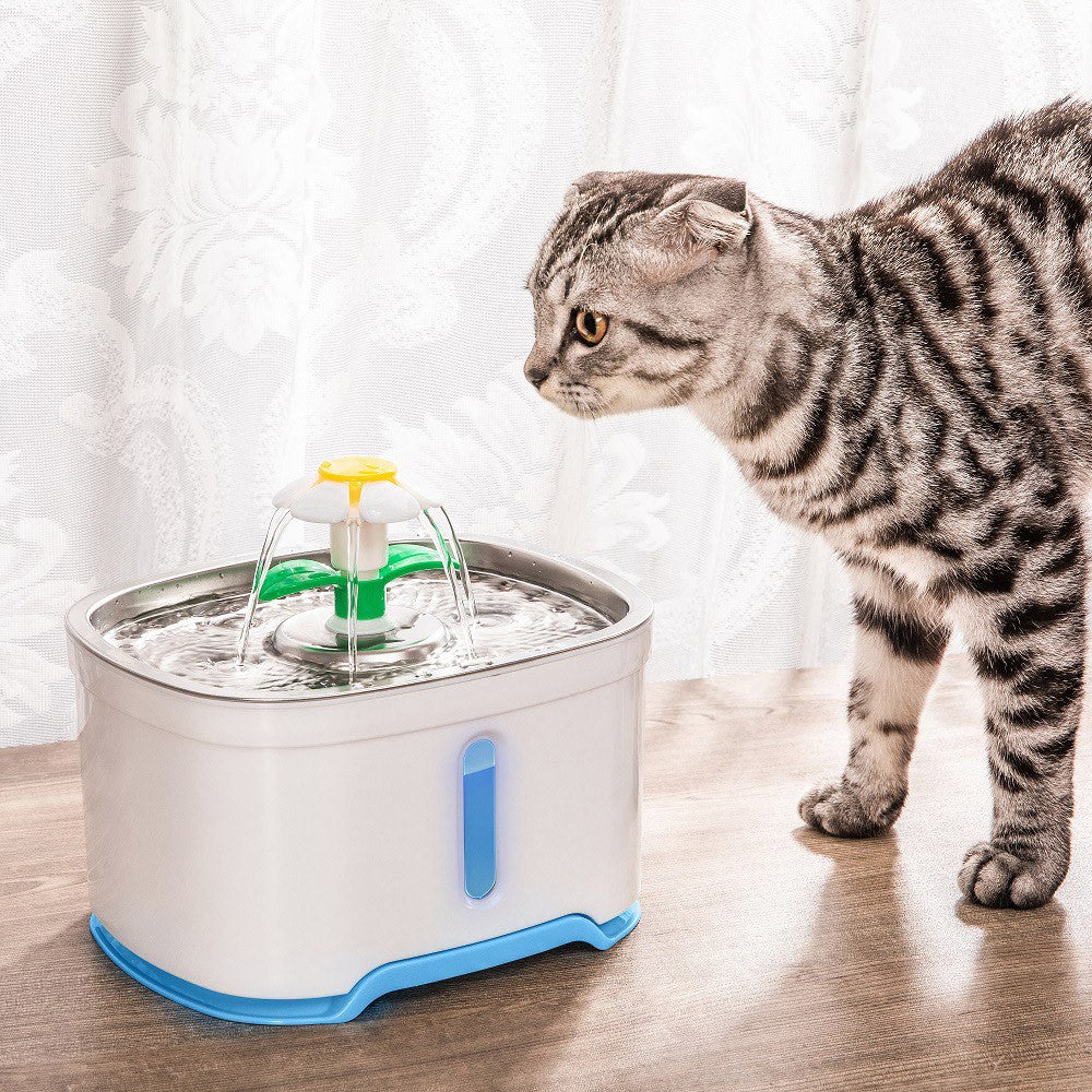 2.5L Oval Stainless Steel Pet Water Dispenser Automatic Cat Dog Water Drinking Fountain (CE / FCC / ROHS)
