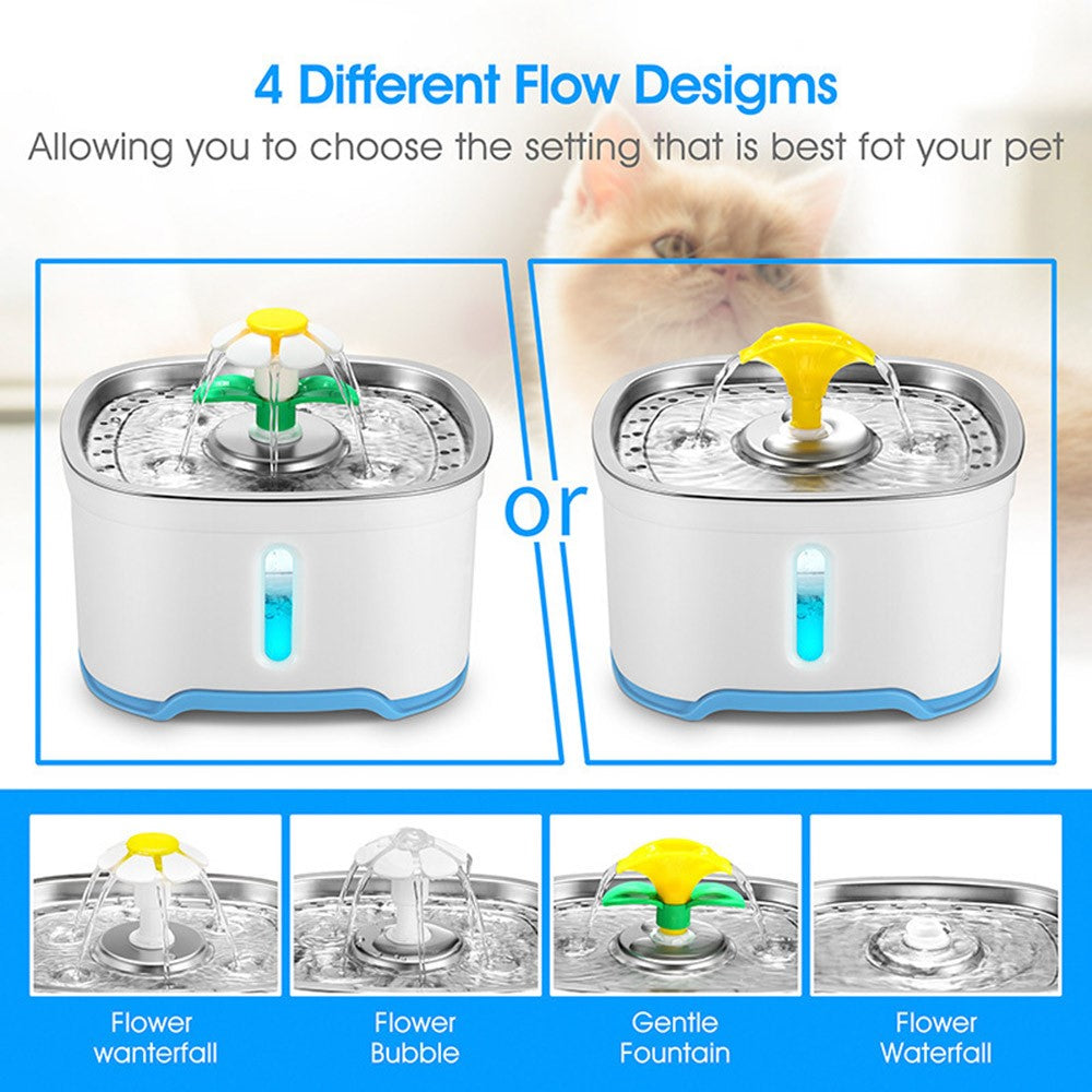 2.5L Oval Stainless Steel Pet Water Dispenser Automatic Cat Dog Water Drinking Fountain (CE / FCC / ROHS)
