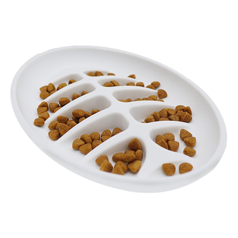 Cat Slow Feeder Bowl Fish Bone Design Preventing Choke Silicone Kitten Feeder Bowl