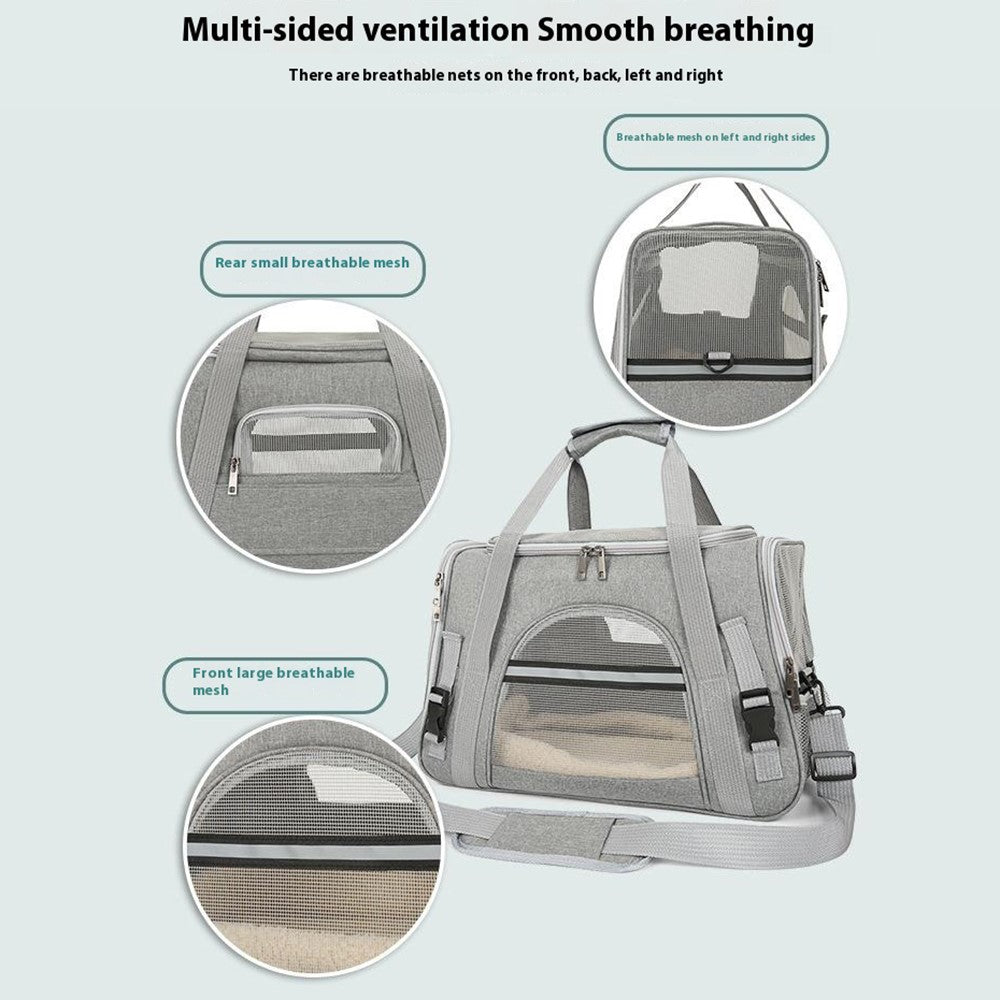 Portable Pet Carrier Shoulder Bag Breathable Oxford Cloth Travel Handbag for Cats Dogs Gift