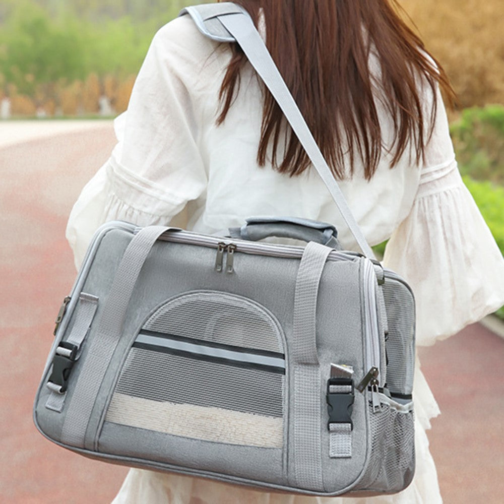 Portable Pet Carrier Shoulder Bag Breathable Oxford Cloth Travel Handbag for Cats Dogs Gift